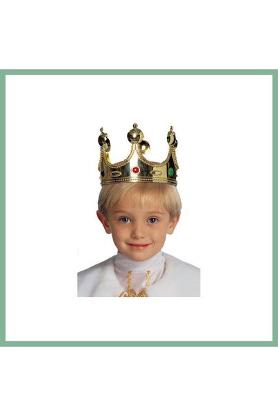 BŞK VİRGO Plastic King Crown Gold Color Kids Size Bsk2026