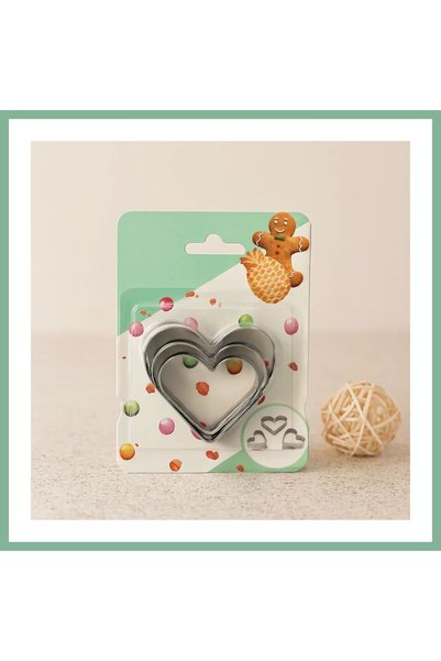 BŞK VİRGO Metal Cookie Mold 3 Sizes Heart Bsk2026