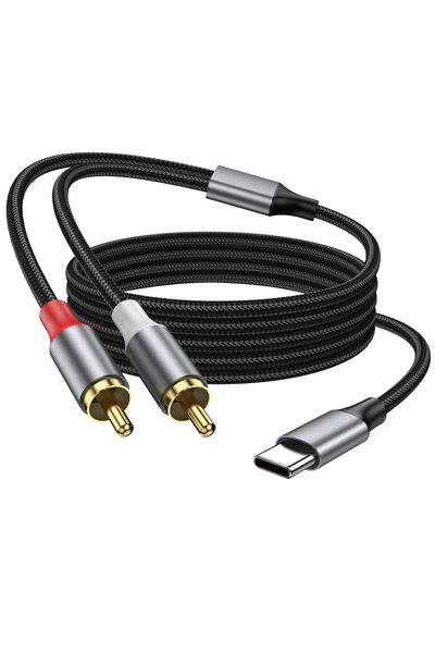 Generic كابل صوت USB C إلى RCA بدقة 16 بت/48 كيلوهرتز، طول 6.6 قدم/2 متر، USB...