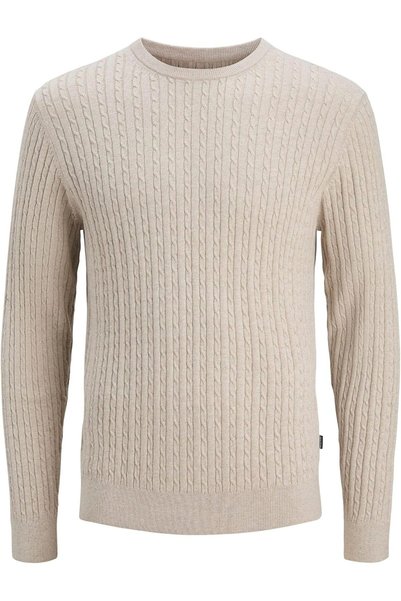 Generic mens JJEEMIL KNIT CABLE CREW NECK NOOS Pullover