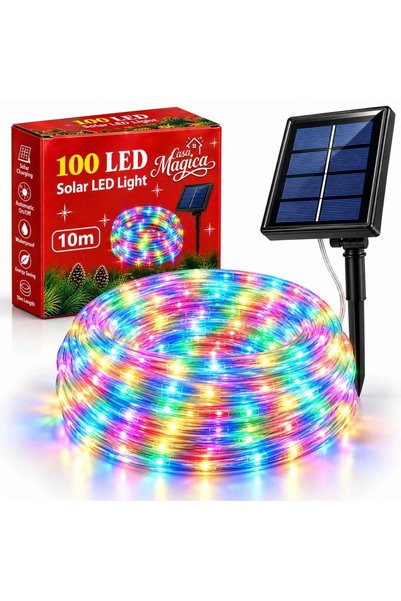 More Ηλιακό Φωτιστικό Τύπου Σωλήνα, 10μ, 100 LED, Πολύχρωμο, με Λειτουργίες Φ...