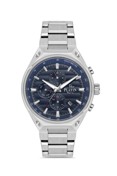 Platin Pierre Sa- Pl-1279Ga-A3 Active Function Calendar Steel Band Men's Wris...
