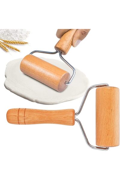 Generic شوبك خشبي صغير، أداة تسطيح العجين، شوبك بيتزا غير لاصق، مجموعة أدوات ...