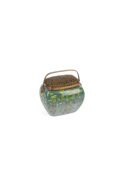 Mikasa Moor صندوق بغطاء عتيق مع أوراق فيروزية مقاس 15x12x16 سم