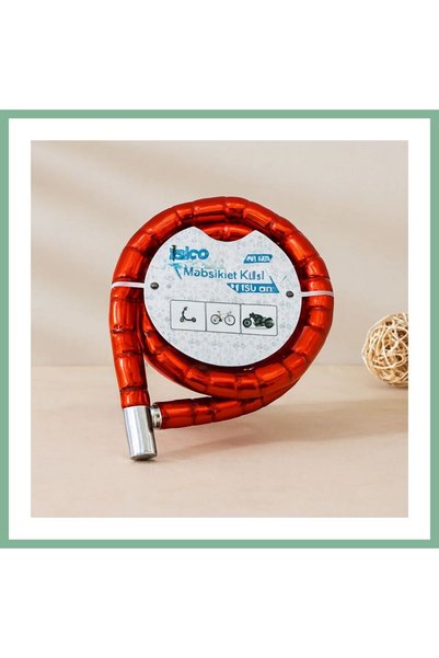 BŞK VİRGO Tube Keyed Steel Spiral Lock 22mm X 150cm (Red) Bsk2026