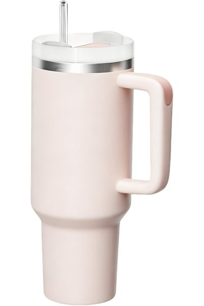 Generic 40 oz Tumbler with Handle and Straw Lid - Stainless Steel Vacuum Insu...