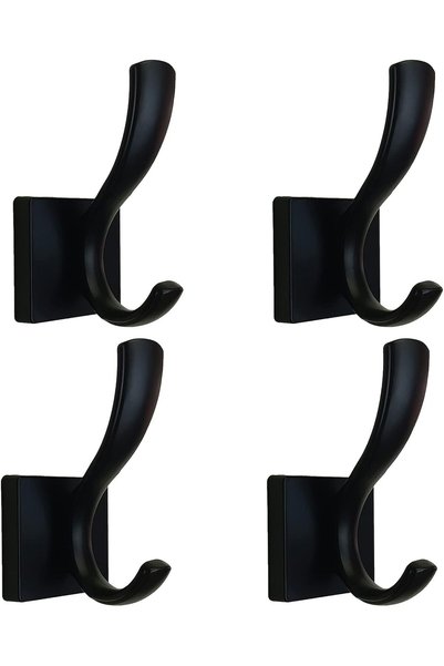 Generic Black Towel Hooks,Double Towel Robe Clothes Coat Holder,Heavy Duty Wa...