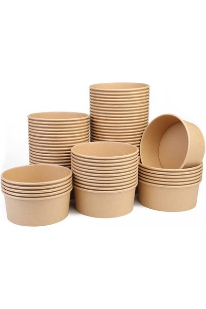 Generic 37 oz Large Paper Bowls, Disposable Food Containers, Paper Soup Bowls...