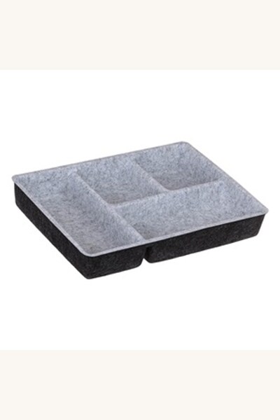 Comerivo Organizator sertar cu 4 compartimente, plastic si pasla, 30x22cm
