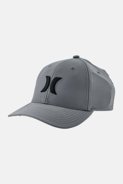 Hurley Men Embroidered Logo Fitted Cap, Grey