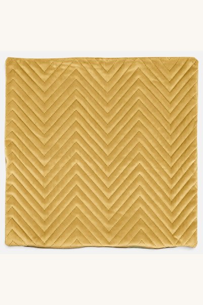 Comerivo Fata de perna iarna mustar velvet cu zigzag 45x45cm