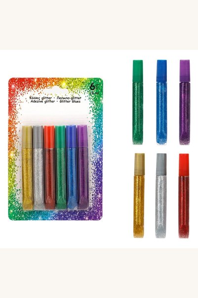 Comerivo Lipici Colorat cu Sclipici pentru Creatie - Set Multicolor