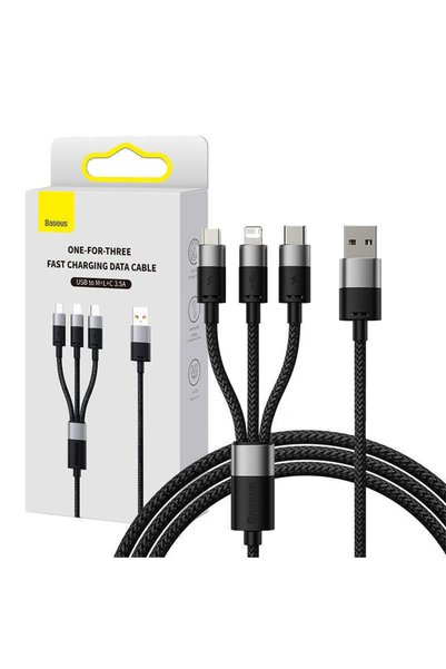 Baseus Cablu de date 3in1, 100W, 1.5m Baseus, alb, P10319900111-01