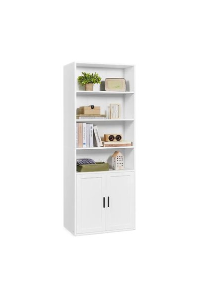 VASAGLE Bibliotecă cu rafturi reglabile, VASAGLE, 60 x 175 x 24 cm, albă