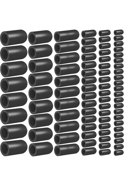 Generic 80PCS Vacuum Hose Caps, Connector Assortment 6 Sizes Black Rubber Cap...
