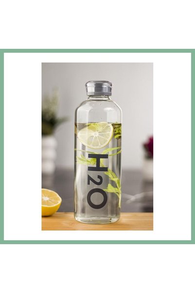 BŞK VİRGO H2O Borosilicate Glass Flask Vacuum Lid Water Bottle Water Containe...