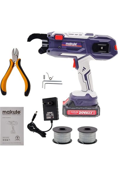 MAKUTE Rebar Tying Machine CRA121-340-BL, 20V Cordless Automatic Steel Bindin...