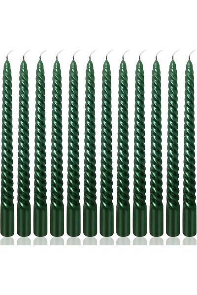 Generic 12 قطعة شموع حلزونية، شموع مخروطية حلزونية بطول 10 بوصات، شموع غير مع...