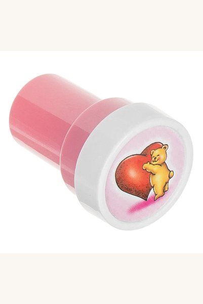 Comerivo Stampila Valentine cu ursulet Love, rotunda, 3x4cm, cu cerneala colo...