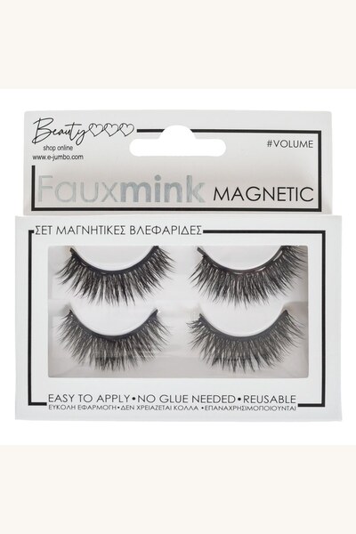 Comerivo Gene false magnetice negre faux mink, volum intensiv - set 2 bucati