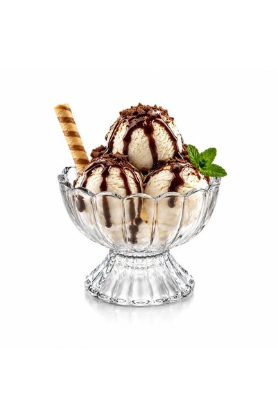 More Set of 6 ice cream glasses, glass, 7x9.5cm, with stem, 165ml, transparen...