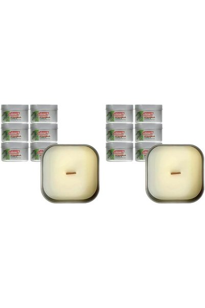Generic شمعة سيترونيلا معطرة للاستخدام الخارجي مع فتيل خشبي، برائحة الصنوبر، ...