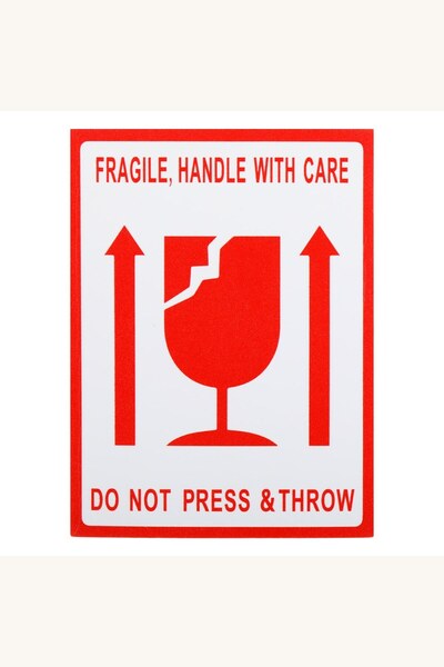 Comerivo Autocolant semnalizare Fragile 6x8cm pentru cutii si pachete