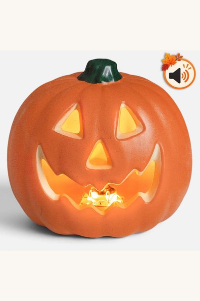 Comerivo Dovleac Halloween portocaliu cu lumini LED si efecte sonore - 21x14x...
