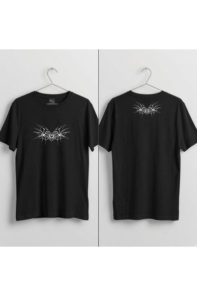playwear Μαύρο μεταλλικό εμπριμέ μπλουζάκι από 100% βαμβάκι με λαιμόκοψη ποδη...