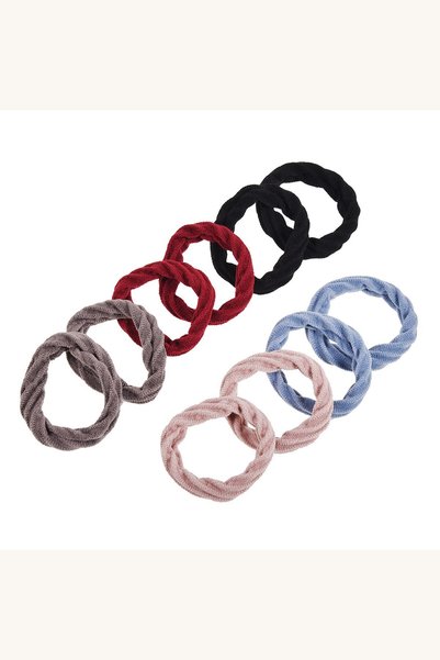 Comerivo Set 10 elastice par frotte cu dungi reliefate, nuante diverse negru ...