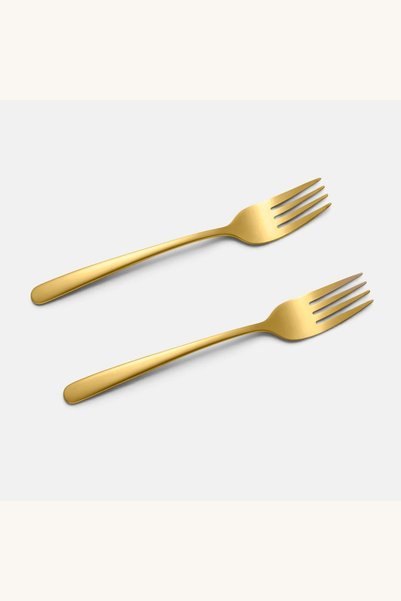 Comerivo Set 2 furculite mici otel inoxidabil Gold 15cm - eleganta la masa
