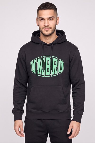 UMBRO Men Sportswear Fit Long Sleeve Outdoor Hoodie, Black