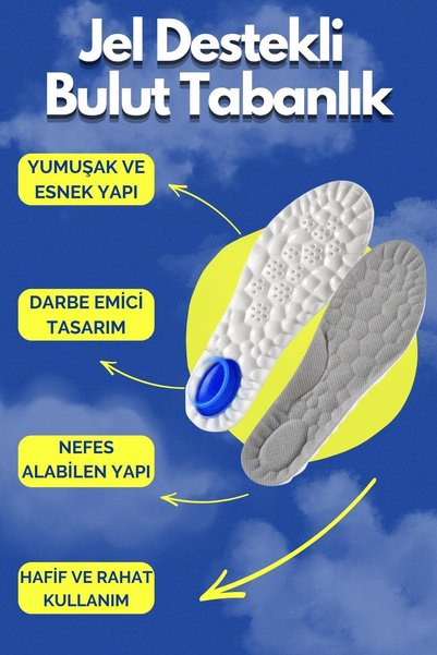 Dopar Ortopedik Topuk Jelli 4D Şok Emici Masaj Destekli Bulut Tabanlık