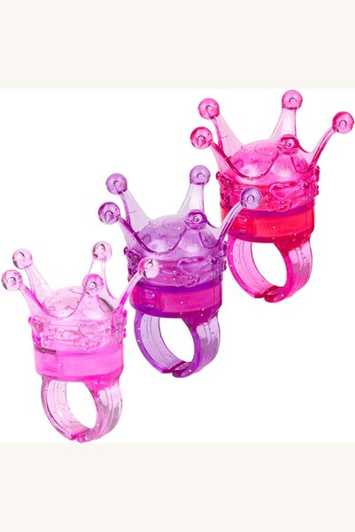 Comerivo Set 3 inele coronite cu lip gloss colorat pentru fetite la petreceri