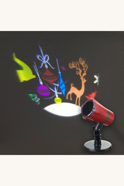 Comerivo Proiector de Craciun cu laser ritmic, figurine albe, interior si ext...