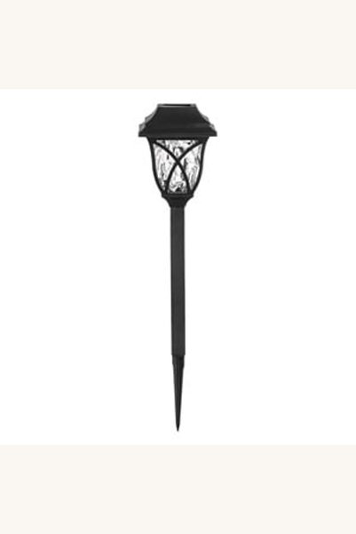 Comerivo Lampa solara stick cu felinar negru si LED alb 34cm pentru gradina