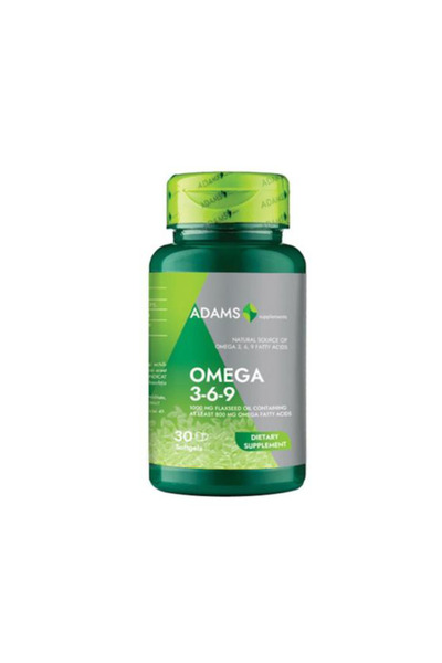 Adams Supplements Omega 3-6-9 Ulei din Seminte de In 1000 mg Flaxseed Oil Ada...