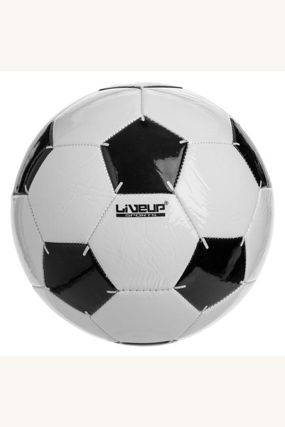 Comerivo Minge de fotbal nr. 5, albă cu negru, mărime standard, livrată dezum...