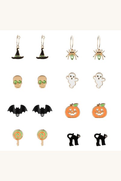 Comerivo Set 8 perechi cercei de tip cui, cu modele diferite de Halloween