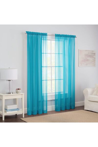 Generic Victoria Voile Modern Sheer Rod Pocket Window Curtains for Living Roo...