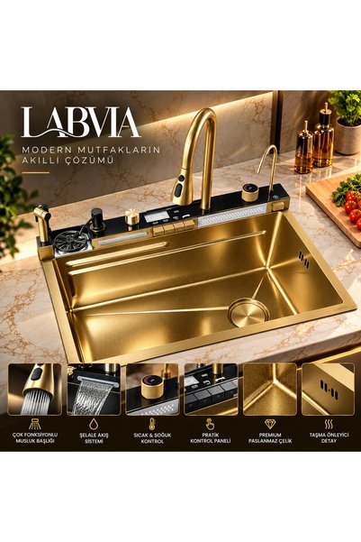 LABVIA Dijital Akıllı Eviye Seti Çok Fonksiyonlu Tezgaha Montaj Evye