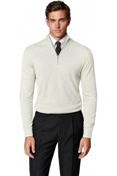 ANTHONY JACKSON Pulover din tricot cu guler înalt și fermoar parțial pentru b...