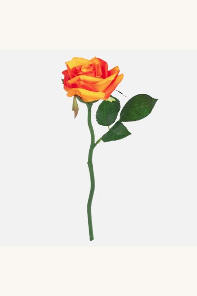 Comerivo Floare artificiala trandafir portocaliu 31cm pentru orice colt al casei