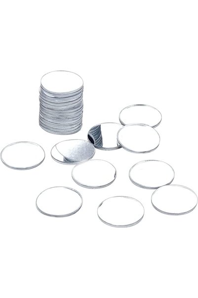 Generic 20 قطعة من المرايا الصغيرة المستديرة بقطر 6 سم، ملصقات مرايا زجاجية ذ...