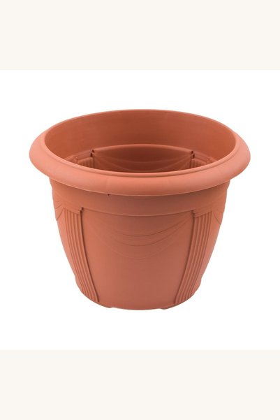 Comerivo Ghiveci pentru flori din plastic, culoare teracotă, Ø35x26 cm, 13,5 ...