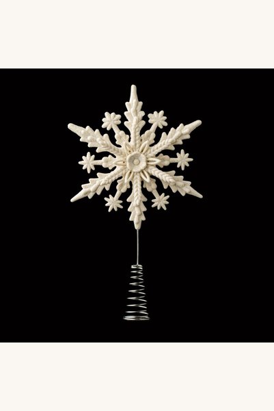 Comerivo Varf brad fulg alb sclipitor 23cm pentru coronita perfecta de Craciun