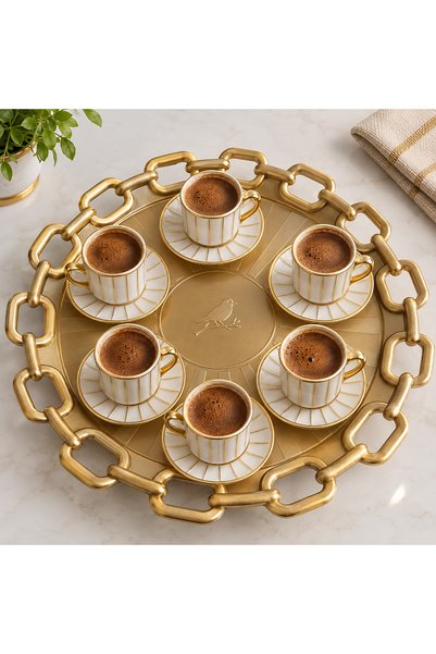 Generic Brand صينية تقديم ذهبية مزدوجة مقاس 30x16 28x28