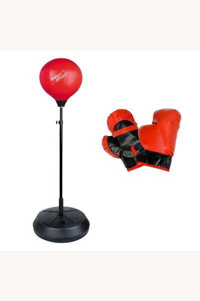 Comerivo Manusi de box cu minge pe suport reglabil pentru antrenament adult