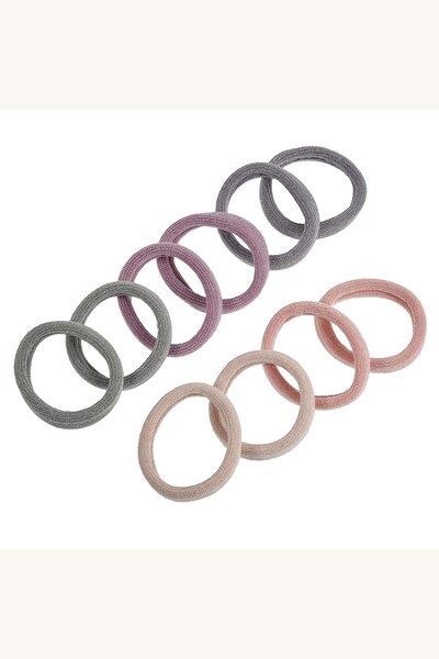 Comerivo Set 10 elastice par frotte multicolore cu lurex pentru femei