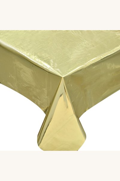Comerivo Fata de masa aurie 137x274cm din plastic pentru mese festive
